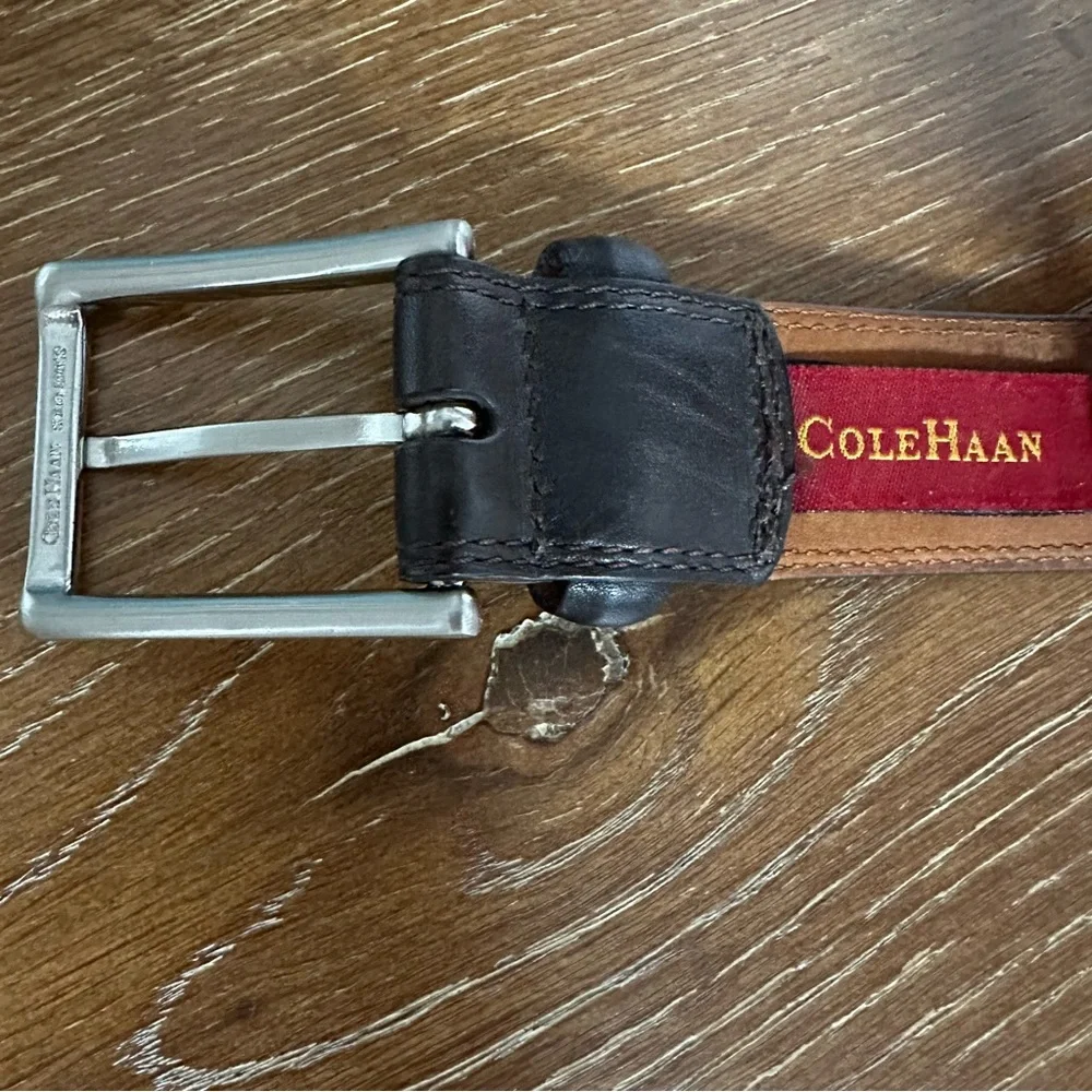Vintage Cole Haan‎ Genuine Leather Belt A09639 ~ Dark Brown ~ 38
